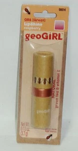 1 GeoGiRL GR8 GREAT Lipstick Lipshine Green Tea & Vitamin E RASPBERRY #514 NIP - Picture 1 of 1