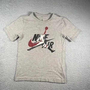 Nike Air Jordan Tee Shirt Youth Medium Gray Athletic Basketball Stretch Shirt - Picture 1 of 12