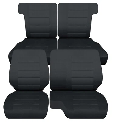 Se adapta a Ford Bronco II 1984-1989 fundas de asiento delanteras 60/40 y 50-50 traseras carbón Foto 1 de 4
