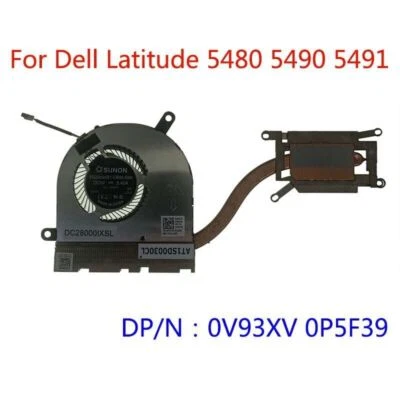  Laptop CPU Cooling Fan 4Pin P5F39 Heatsin V93XV FOR DELL Latitude 5480 5490 UMA - Image 1 of 3