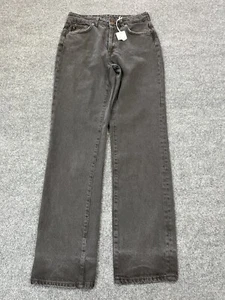 Pantalones de mezclilla AG Adriano Goldschmied Alexxis tiro alto calce vintage pierna recta 26 negros - Imagen 1 de 17