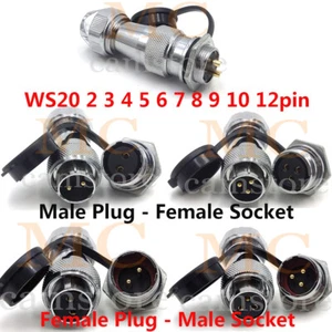 WS20 2-12 pin Screw Type Panel Connector Adapter Aviation Plug waterproof IP67 - Picture 1 of 14