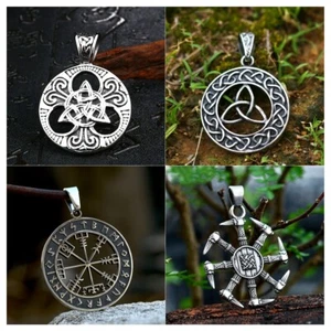 AU Fashion Vintage Viking Mix Theme Pendant Celtic Knot Compass Stainless Steel - Picture 1 of 19