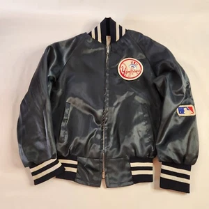 Vintage 70's Youth New York Yankees Authentic MLB Satin Jacket Sz 7 Baseball - Picture 1 of 17