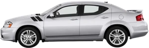 Calcomanías de vinilo Hood to Fender hash a rayas para Dodge Avenger 2008-2014 - Imagen 1 de 1