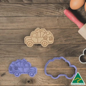 Easter Bunny In A Truck Cookie Cutter And Embosser Stamp - Picture 1 of 5
