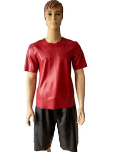 Latex Hemd Hose Herren 2tlg. Set T-Shirt Short Overall Anzug Rubber Body Maske - Bild 1 von 5