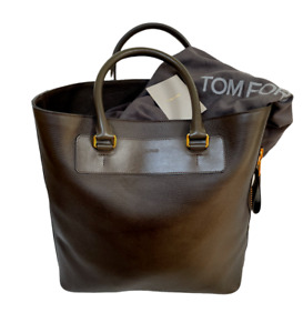 NEW Tom Ford Large Brown leather Overnight Carry-on Tote Bag $2895.00