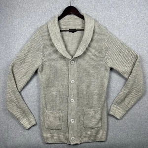Carbon CozyChic Herren große graue Schalkragen Knopf Strickjacke adrette Taschen - Bild 1 von 7
