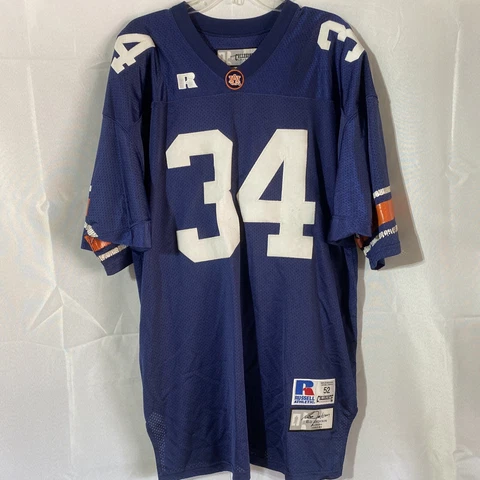Rare Vintage NCAA Auburn Tigers #34 Bo Jackson Jersey Russell Athletic Size 52 Cover