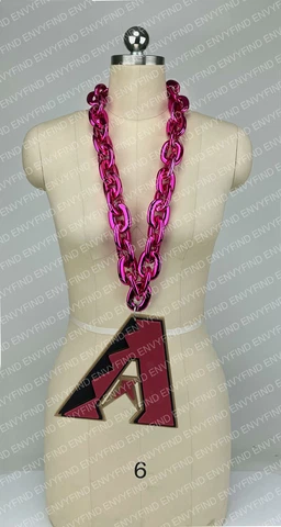 New MLB ARIZONA DIAMOND BACKS Jumbo Big PINK Fan Chain Necklace Foam MI USA Cover