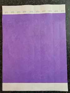 100 BRACCIALETTI TYVEK VIOLA 3/4", BRACCIALETTI PER EVENTI, BRACCIALETTI DI CARTA - Foto 1 di 1