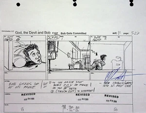 God, the Devil and Bob SIGNED DAN KUBAT  Production Storyboard Copy Page #KB - Picture 1 of 2