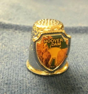 Thimble Metal Gold-toned Souvenier, Hoover Dam Packaging - Picture 1 of 5