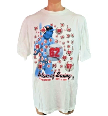 NUEVO RARO Starter Mark McGwire Sultan of Swing Nuevo Con Etiquetas Blanco 1998 De Colección Años 90 L Camiseta Foto 1 de 4