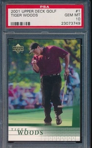 2001 Upper Deck Golf: # 1 Tiger Woods PSA 10 GEM MINT - Bild 1 von 2