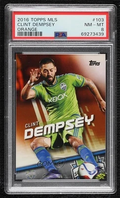 2016 Topps MLS Orange /25 Clint Dempsey (Rave Green Jersey) #103 PSA 8 - Image 1 of 2