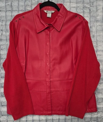 Chaqueta de cuero roja vintage de la colección Nygard para mujer 3X mangas suéter y espalda Foto 1 de 4