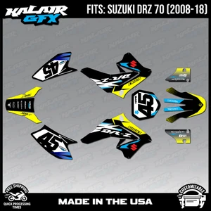 Graphics Decal Kit for Suzuki DRZ70 (2008-2018) Division Series - Yellow - Picture 1 of 4