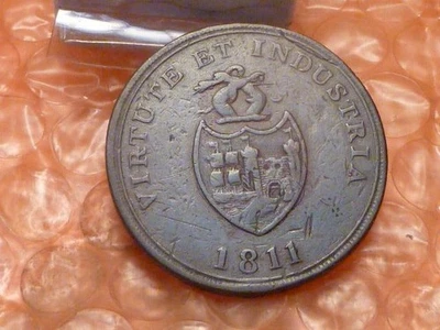 Original 1811 BRISTOL B&B COPPER CO.Trade Token Large Coin #C - Image 1 of 4