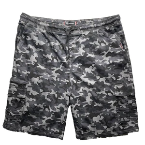 Akademiks Camo Cargo Shorts Mens 3XL Baggy Urban Woodland Drawstring 12" Inseam - Picture 1 of 11