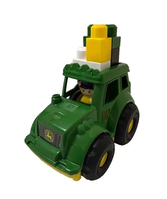 Mega Bloks John Deere Lil' Tractor and Block Buddy Figure Farm Toy First Builder - Image 1 of 4