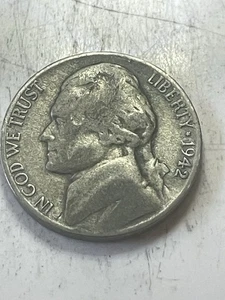 1942 P War Nickel with 35% Silver - Picture 1 of 2