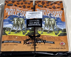 Caffè ad alta caffeina tostato scuro macinato tre pizzi Billy Goat 2 confezioni da 12 oz - Foto 1 di 4