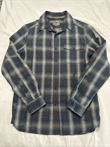 royal robbins S blue tan plaid long sleeve button up standard fit shirt  - Picture 1 of 7