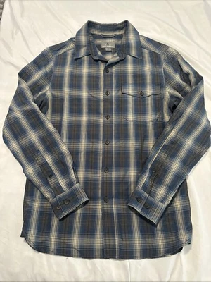 royal robbins S blue tan plaid long sleeve button up standard fit shirt  - Image 1 of 4