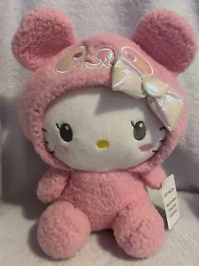 NEW 11” Hello Kitty Sanrio Panda Plush Costume Stuffed Toy Holographic Bow 2016 - Picture 1 of 8