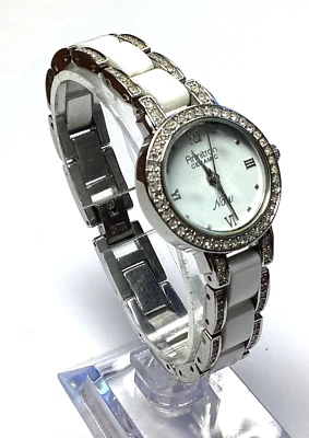 Armitron Now Womens Watch White Ceramic Silver Gemmed New Battery - Image 1 of 4