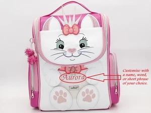 PERSONALISED Children’s Backpack – PINK KITTY THEME – CUSTOM-MADE UPON REQUEST - Picture 1 of 9