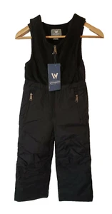 white sierra Snow bibs Toddler 4 Black room to grow unisex Ski pants girl boy - Picture 1 of 6