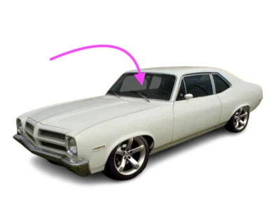 Compatível com: 1968-1972 Chevrolet Chevy 2, Nova-Pontiac Venture 2D vidro para-brisa dianteiro - Imagem 1 de 4