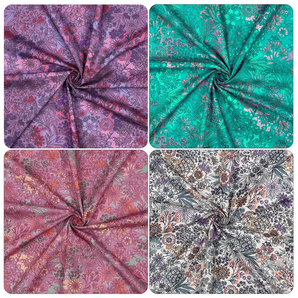 MADDMA Baumwoll-Stoff Wildblumen ab 1m x 148 cm Fine Popline Stoff Sommerstoff Oeko-Tex