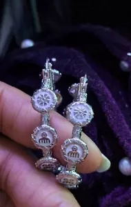 Rhodium Plated Stylish Hoop Dangle Earrings - Picture 1 of 7