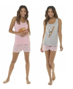 Damas Perezoso o Estampado Koala Pantalones Cortos de Verano/Pijama Corto Pijama Set Ropa de Salón - Imagen 1 de 5