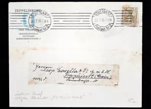 Zeppelin Brief mit Briefmarken Stempel Zeppelinbund gelaufen Zepplin Luftschiff - Bild 1 von 3