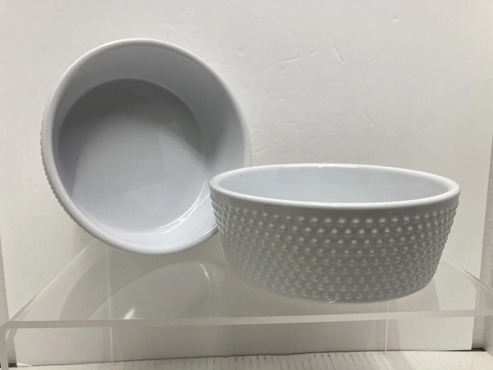 4 Cup Stoneware Pet Bowl - BOOTS & Barkley White Polka Dot 32 Ounce