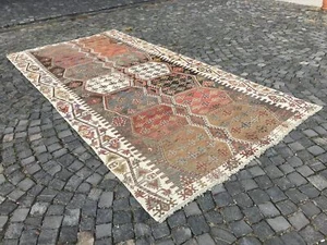 Türkischer Antik Teppich Bohemian Area Rug Oushak Rug Vintage Rug Handmade Wollteppich - Bild 1 von 12