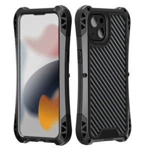 Carbon Fiber Aluminum Silicone Metal Bumper Case for iPhone - Zdjęcie 1 z 13