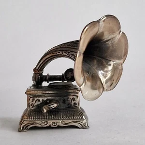 Grammofono per scatola 925 Sterling Medusa Oro - Foto 1 di 6