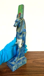 Rare Egyptian Goddess Hathor in Cow Form with Sun Disk - Stone Statue - Picture 1 of 15