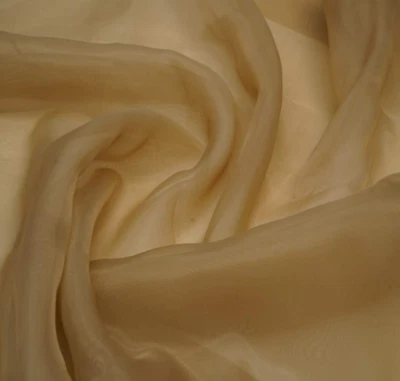 Dark Khaki Tissue Organza Fabric Cloth Material for dresses , Craft, Art  1 YARD - Image 1 of 3