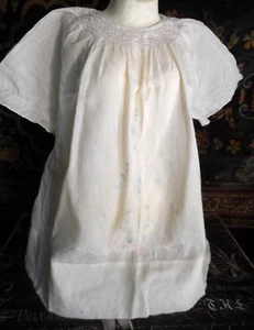 ANTIQUE Tagged PINK & BLUE EMBRODERERY INFANT DRESS For 6 MON LARGE BABY DOLLS - Picture 1 of 18