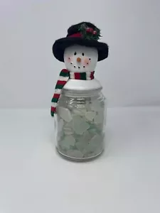 *HANDVERLESEN* Echter Schneemann mit Seeglasfüllung aus Großen Seen 2 Pfund - Bild 1 von 9