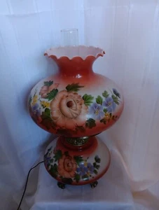 Vintage "Gone With The WIND" massive 27 In Hurricane Lamp W/ 14in Diameter Globe - Picture 1 of 7