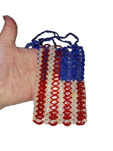 Cell Phone Purse, The American Flag, Hand Beaded, Unused(bx9)  - Picture 1 of 6