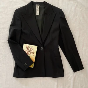 Istante Womens Wool Blend Black Blazer Jacket Size M Lined - Picture 1 of 12
